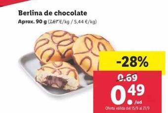 Lidl Berlina de chocolate oferta