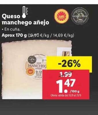 Lidl Queso manchego añejo oferta