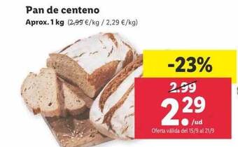 Lidl Pan de centeno oferta