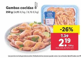 Lidl Gambas cocidas oferta