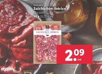 Lidl Realvalle salchichón ibérico oferta