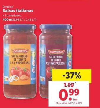 Lidl Combino salsas italianas oferta
