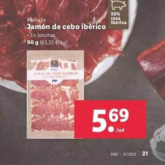 Lidl Realvalle jamón de cebo ibérico oferta