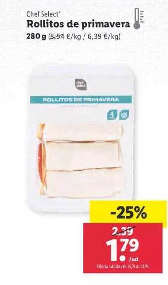 Lidl Chef select rollitos de primavera oferta