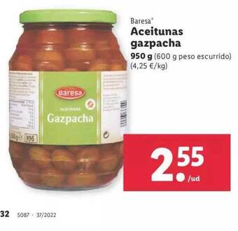 Lidl Baresa aceitunas gazpacha oferta