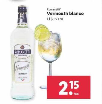 Lidl Romanetti vermouth blanco oferta