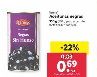 Lidl Baresa aceitunas negras oferta