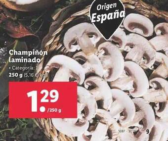 Lidl Champiñón laminado oferta