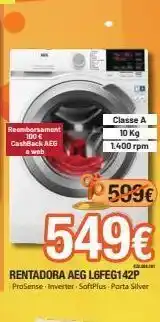 Expert Reemborsament 100 € cashback aeg a web classe a 10 kg 1.400 rpm rentadora aeg l6feg142p prosense inverter softplus porta si oferta