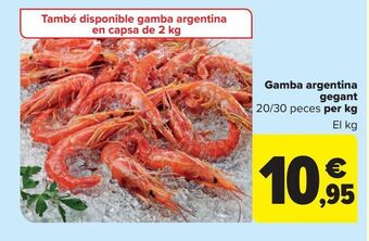 Carrefour Gamba argentina gegant 20/30 peces per kg oferta