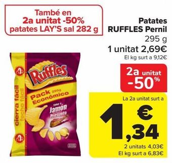 Carrefour Patates ruffles pernil oferta