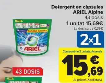 Carrefour Detergent en càpsules ariel alpine oferta