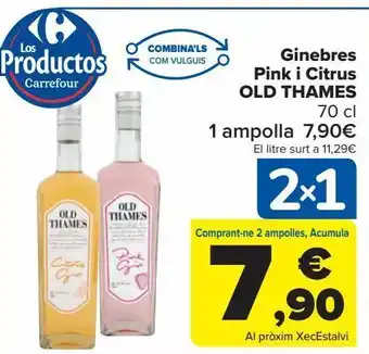 Carrefour Ginebres pink i citrus old thames oferta