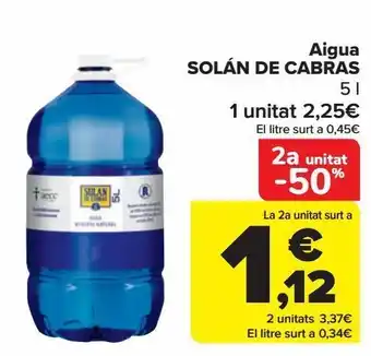 Carrefour Aigua solán de cabras 5 l oferta
