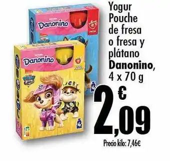 Unide Supermercados Yogur pouche de fresa o fresa y plátano danonina oferta
