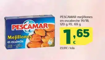 HiperDino Pescamar mejillones escabeche oferta