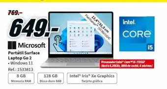 MediaMarkt Microsoft portátil surface laptop go 2 oferta