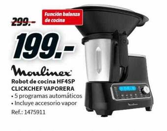 MediaMarkt Moulinex robot de cocina hf4sp clickchef vaporera oferta