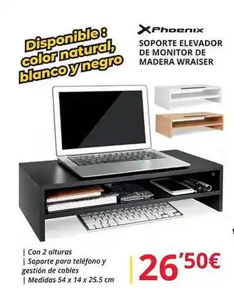 Sporte elevador de monitor de madera wraiser phoenix