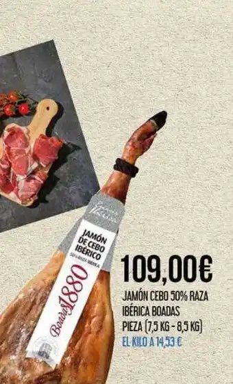 Claudio Jamón cebo 50% raza ibérica boadas oferta