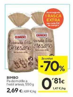 Caprabo Bimbo pa de motlle a l'estil artesa oferta
