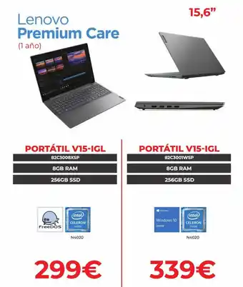 Portátil v15-igl 82c3008xsp portátil v15-igl 82c3001wsp intel