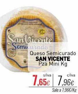 Cuevas Cash Queso semicurado san vicente pza mini kg oferta