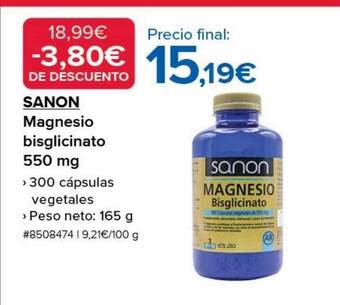 Costco Sanon magnesio bisglicinato oferta