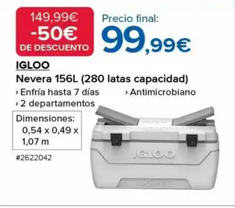 Costco Igloo nevera 156l oferta