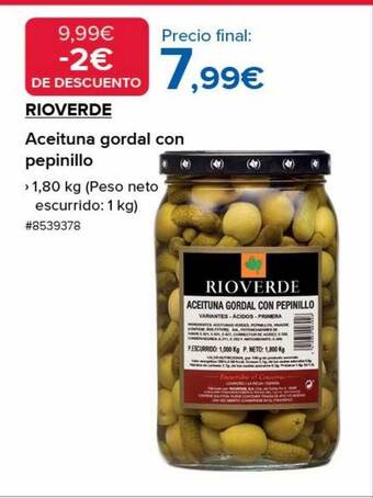 Costco Rioverde aceituna gordal con pepinillo oferta