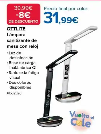 Costco Ottlite lámpara sanitizante de mesa con reloj oferta