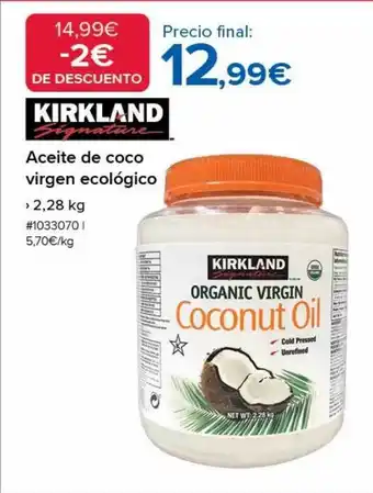 Costco Kirkland aceite de coco virgen ecológico oferta