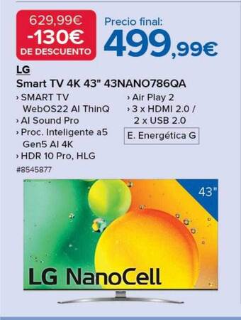 Costco Lg smart tv 4k 43 oferta