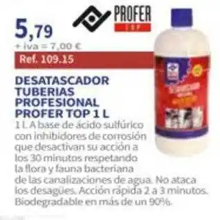 Coferdroza Desatascador tuberias profesional profer top 1 l oferta