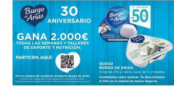 Hipercor 2a unidad -50% queso burgo de arias oferta