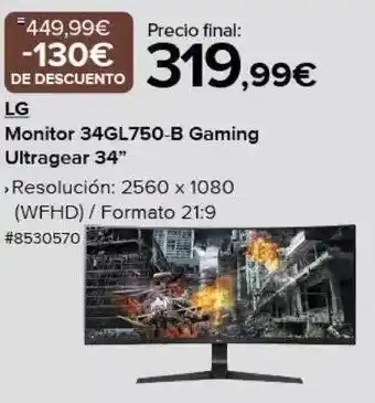 Costco Lg monitor 34gl750-b gaming ultragear 24 oferta