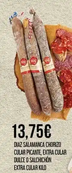 Claudio Diaz salamanca chorizo cular picante extra cular dulce de salchichón extra cular oferta