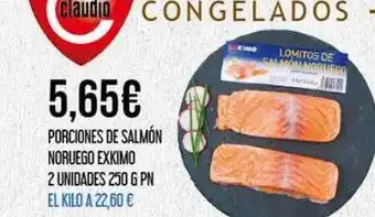 Claudio Porciones de salmón noruego exkimo oferta