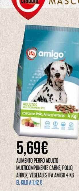 Claudio Alimento perro adulto multicomponente carne, pollo, arroz vegetales ifa amigo oferta