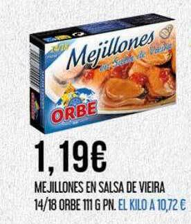 Claudio Mejillones en salsa de vieira 14 18 orbe oferta