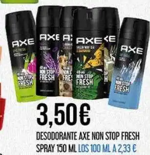 Desodorante axe no stop fresh spray