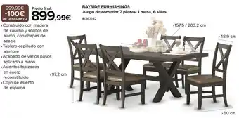 Costco Bayside furnishings juego de comedor 7 piezas: 1 mesa 6 sillas oferta