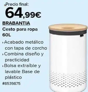 Costco Brabantia cesto para ropa 60l oferta