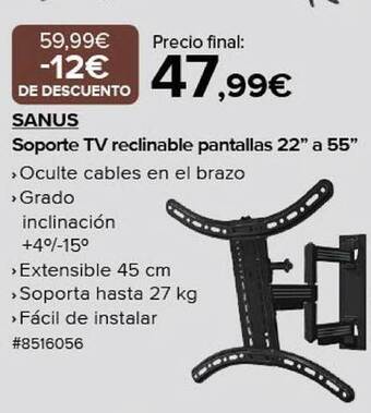 Costco Sanus soporte tv reclinable pantallas 22 oferta