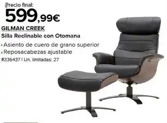 Gilman creek silla reclinable con otomana