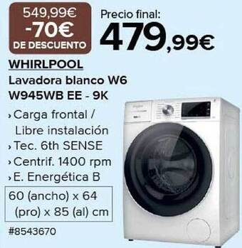 Costco Whirlpool lavadora blanco w6 w945wb ee - 9k oferta