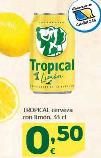 HiperDino Tropical cerveza con limón oferta