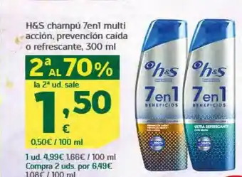 HiperDino 2a al 70% h&s champú 7en1 multi acción, prevención caida o refrescantes oferta