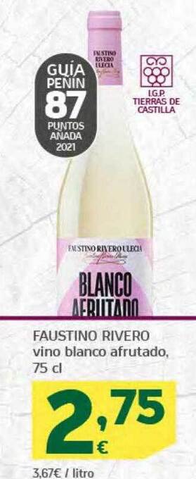 HiperDino Faustino rivero vino blanco afrutado oferta