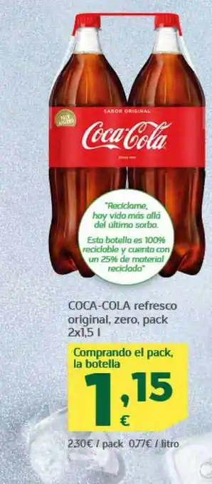 HiperDino Coca-cola refresco original zero pack oferta